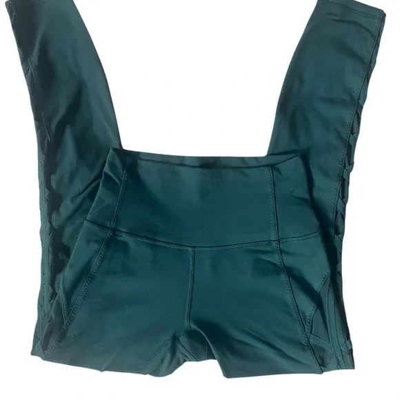LULULEMON Size 4 High Times Essential Rhythm Lace Up Side ILeggings Rare Green - Picture 3 of 4
